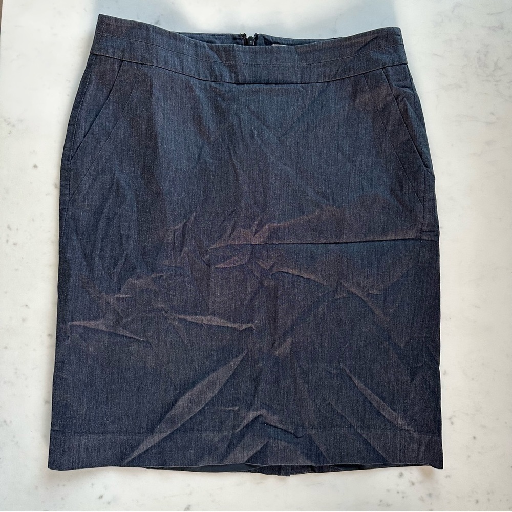 Ann Taylor Loft Slate Blue Knee-Length Pencil Skirt